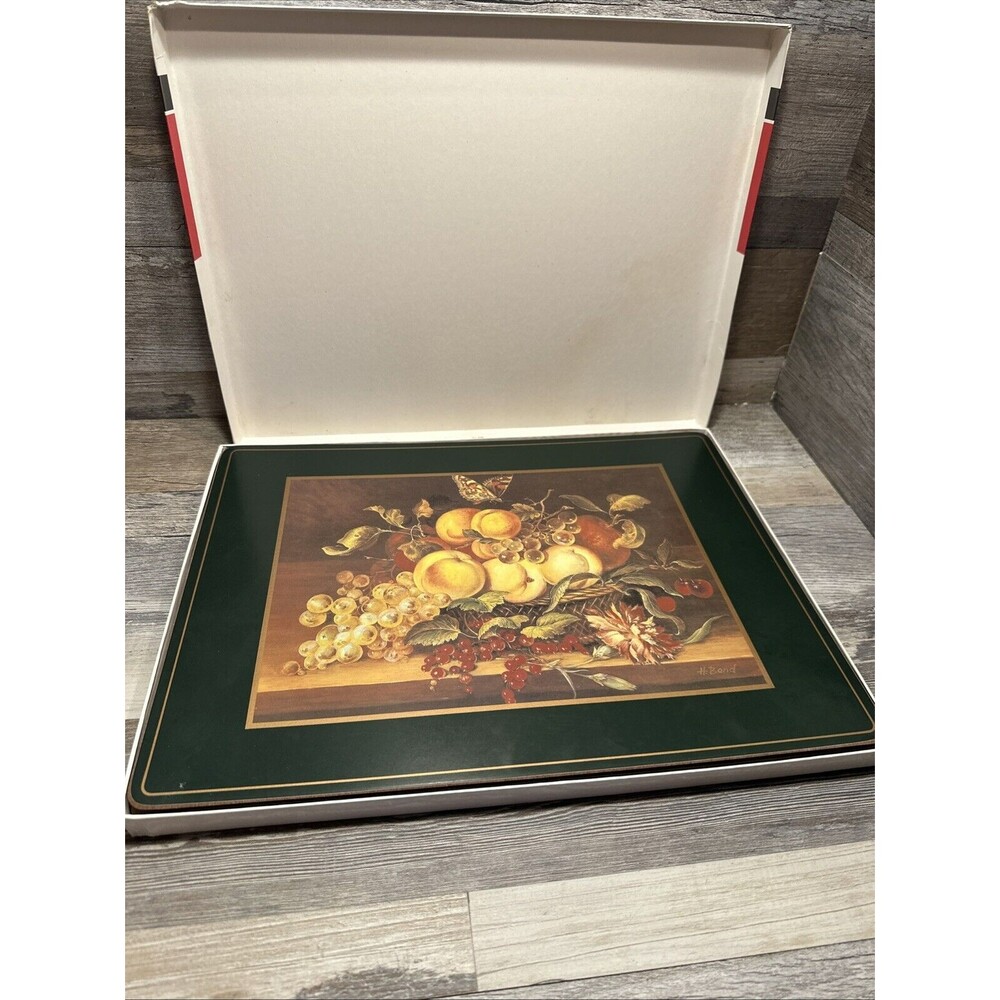 vintage pimpernel deluxe set of 4 hard placemats cork backs excellent condition